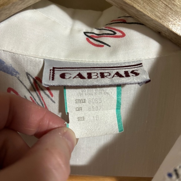 Vintage 90s Taco Bell White Multi Color Abstract Print Button Down Shirt Size 10 - Picture 4 of 6